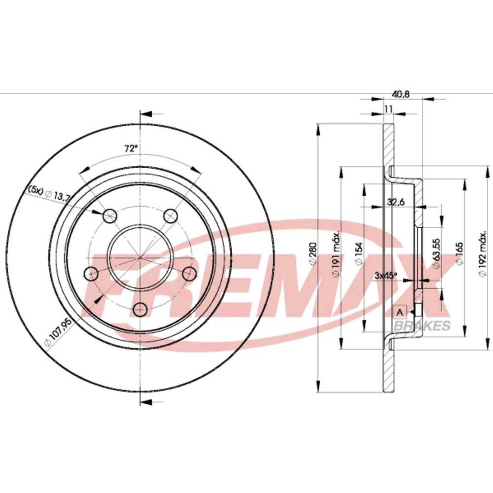 Disco De Freio Par Diant Volvo V50 S40 C70 C30 Fremax Bd3962