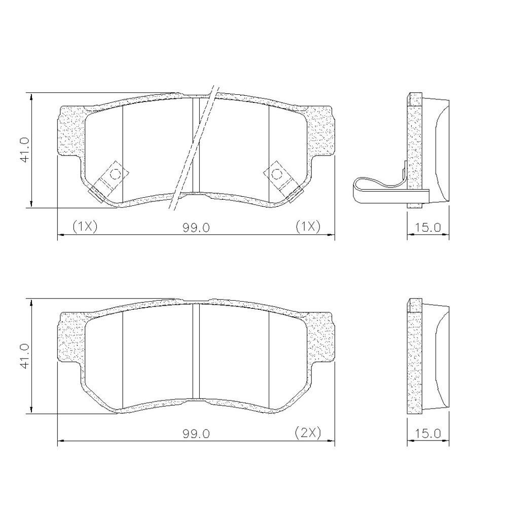 Pastilha De Freio Traseira Tucson Sonata Santa Fe Elantra Azera Sportage Optima