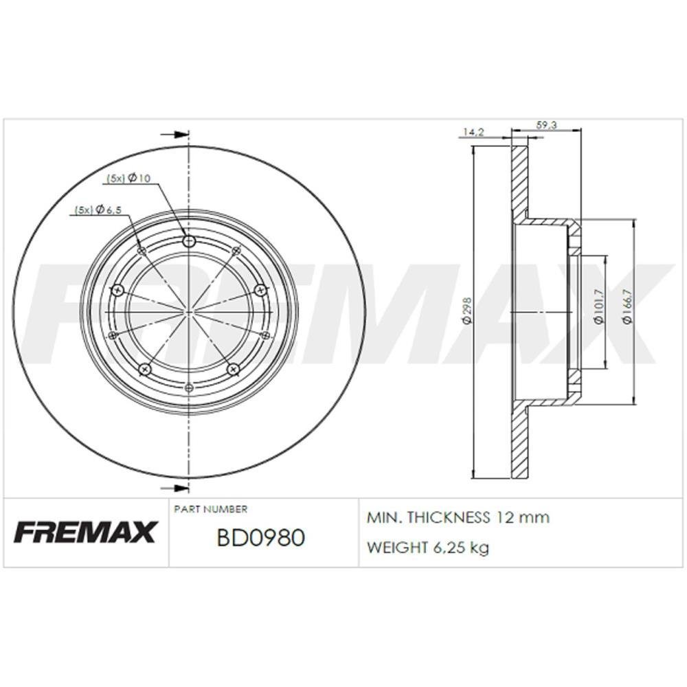 Disco De Freio Tras Defender 110 130 90 Fremax Bd0980