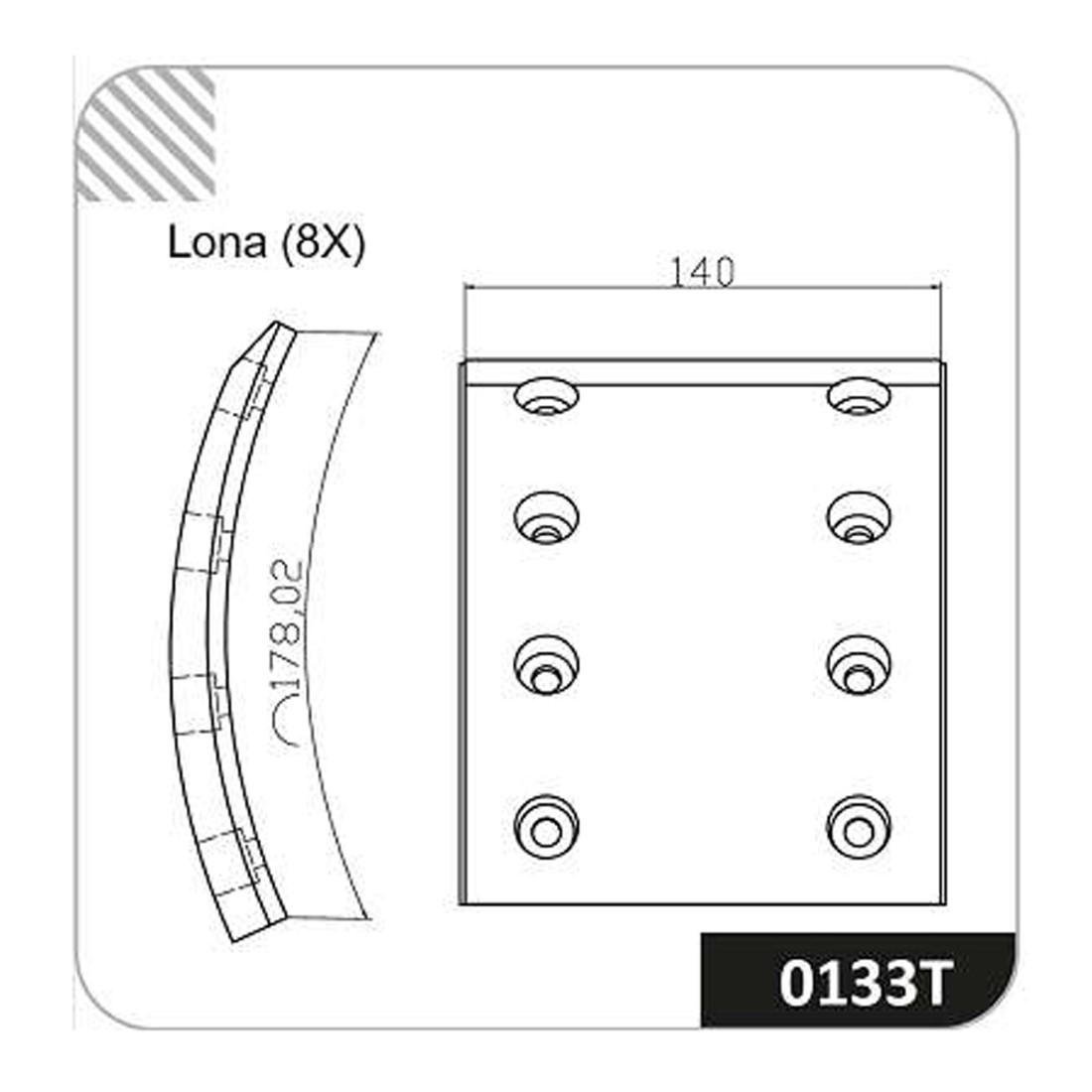 Lona Freio T D Mercedes Benz Metalpi Cobreq 0133Txx