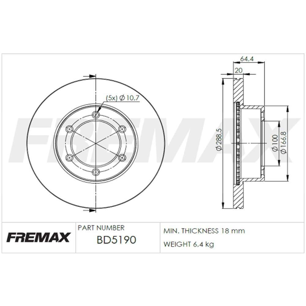 Disco De Freio Diant Toyota 4 Runner Hilux Sw Fremax Bd5190