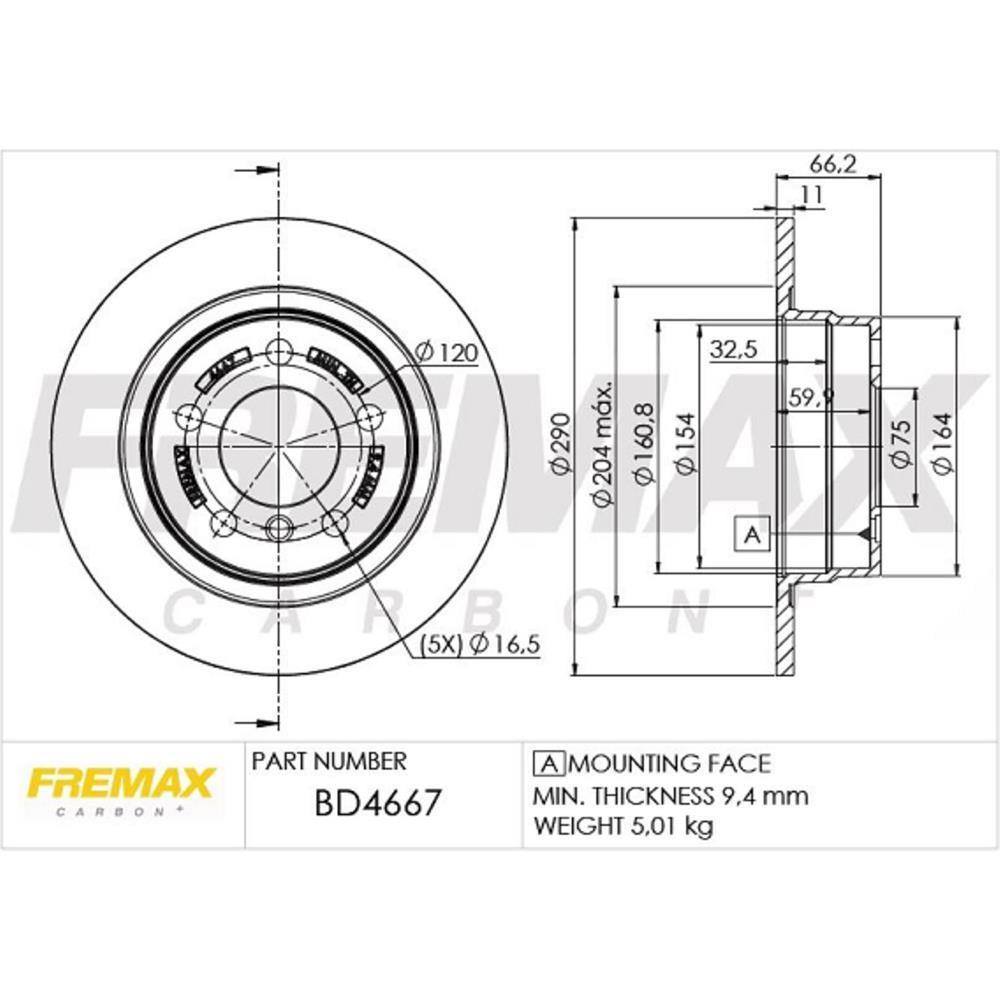 Disco Freio Traseiro Bmw 116 118 120 Fremax Bd4667