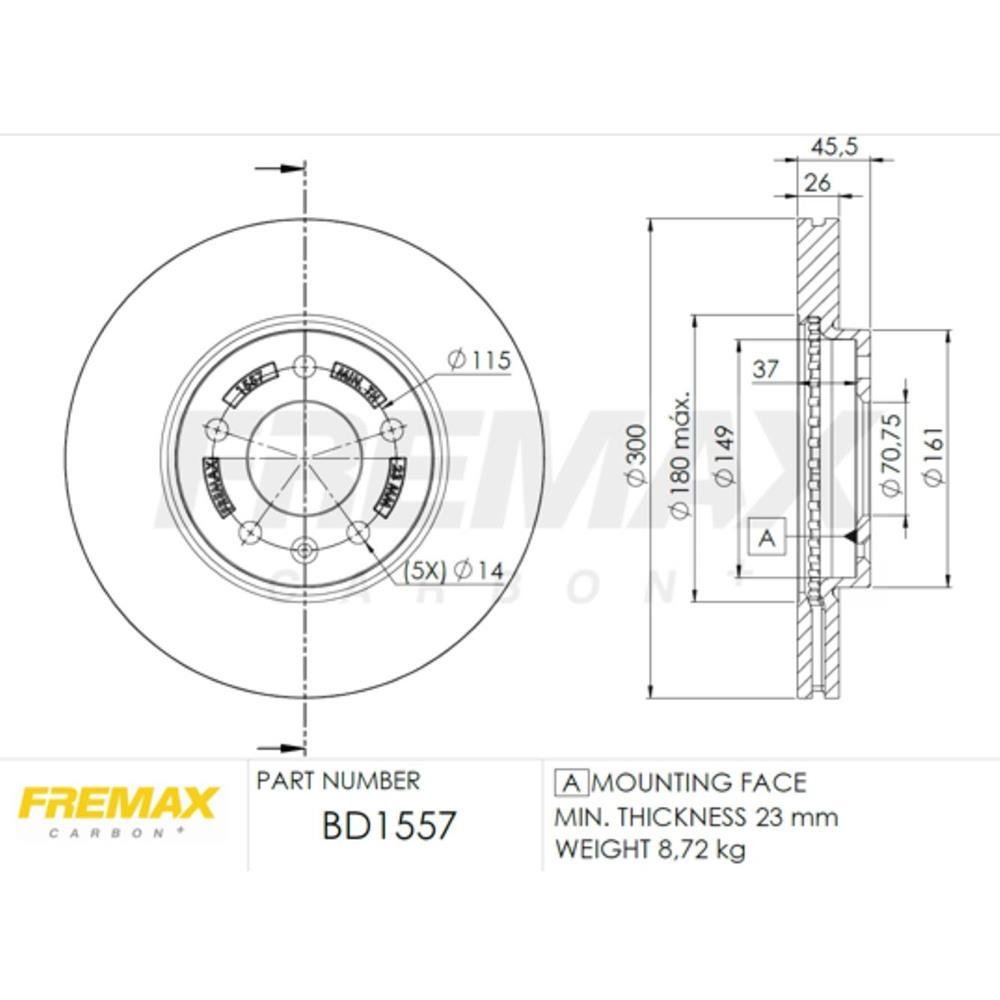 Disco Freio Dianteiro Chevrolet Equinox 2018 Aro 18 Fremax Bd1557