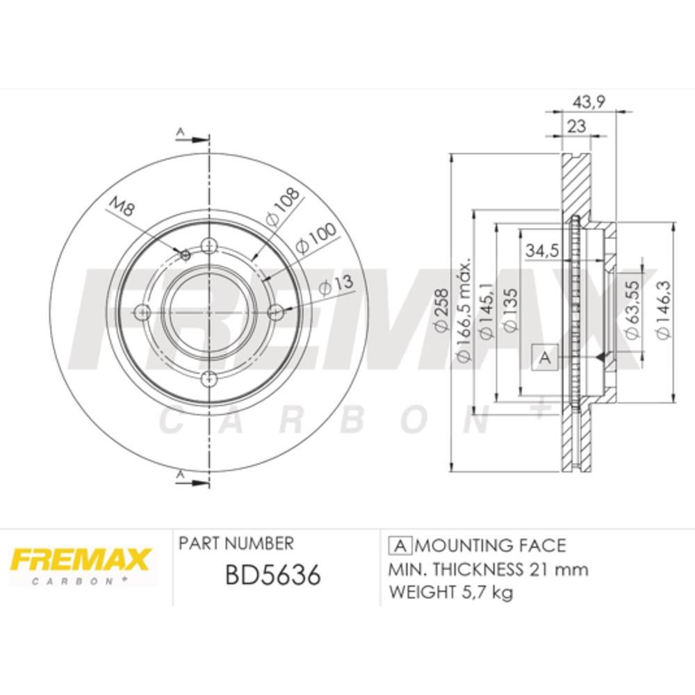 Disco De Freio Dianteiro Ford Ka New Fiesta Fremax Bd5636