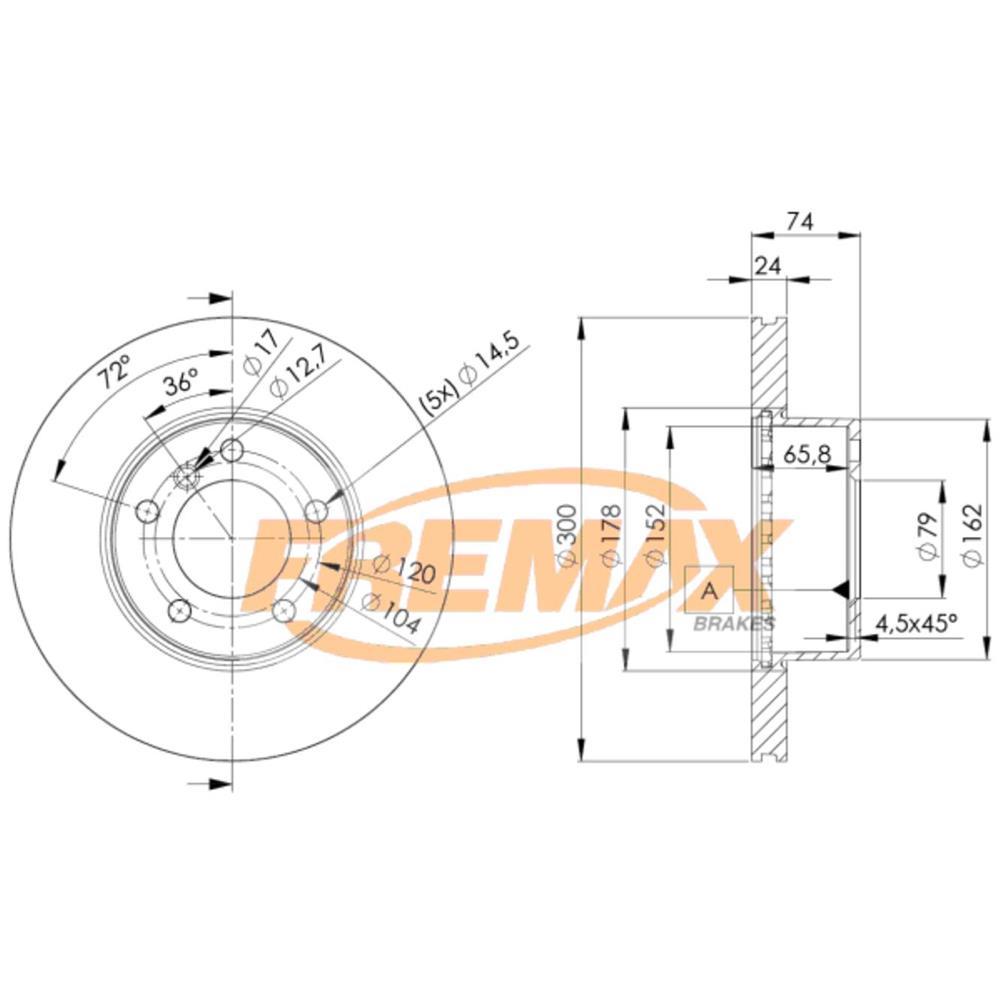 Disco Freio Dianteiro Bmw 120 125 318 320 325 Z4 Fremax Bd3405