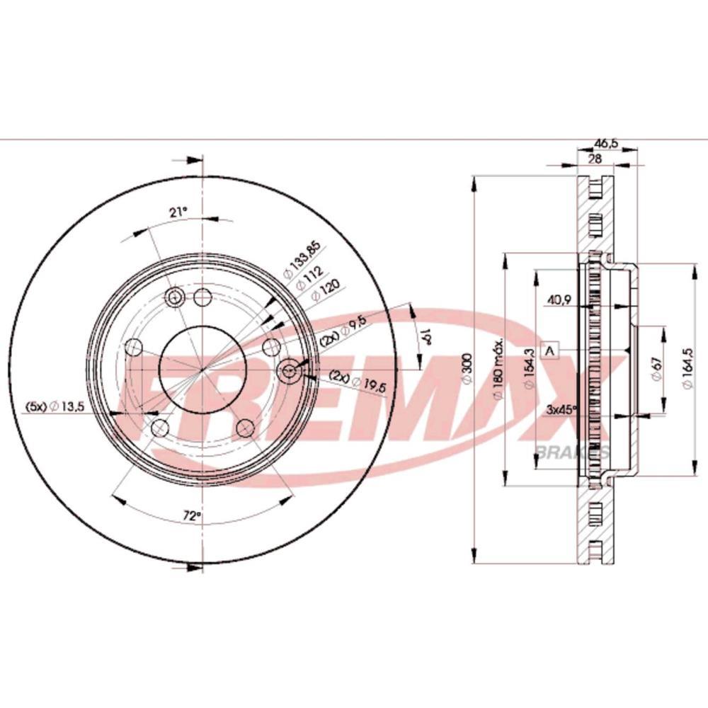 Disco Freio Dianteiro Mercedes Benz Clk320 E290 E320 E420 Fremax Bd0411