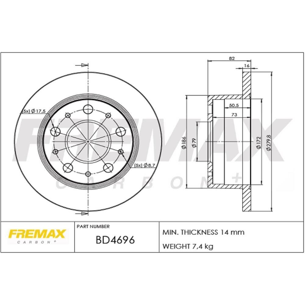 Disco De Freio Traseiro Ducato Jumper Boxer Fremax Bd4696