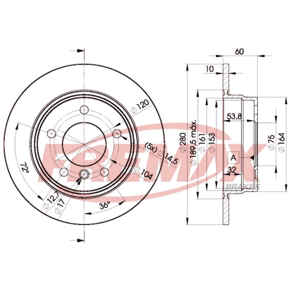 Disco De Freio Tras Bmw 316 318 325 Z4 91/ Fremax Bd8936 Par