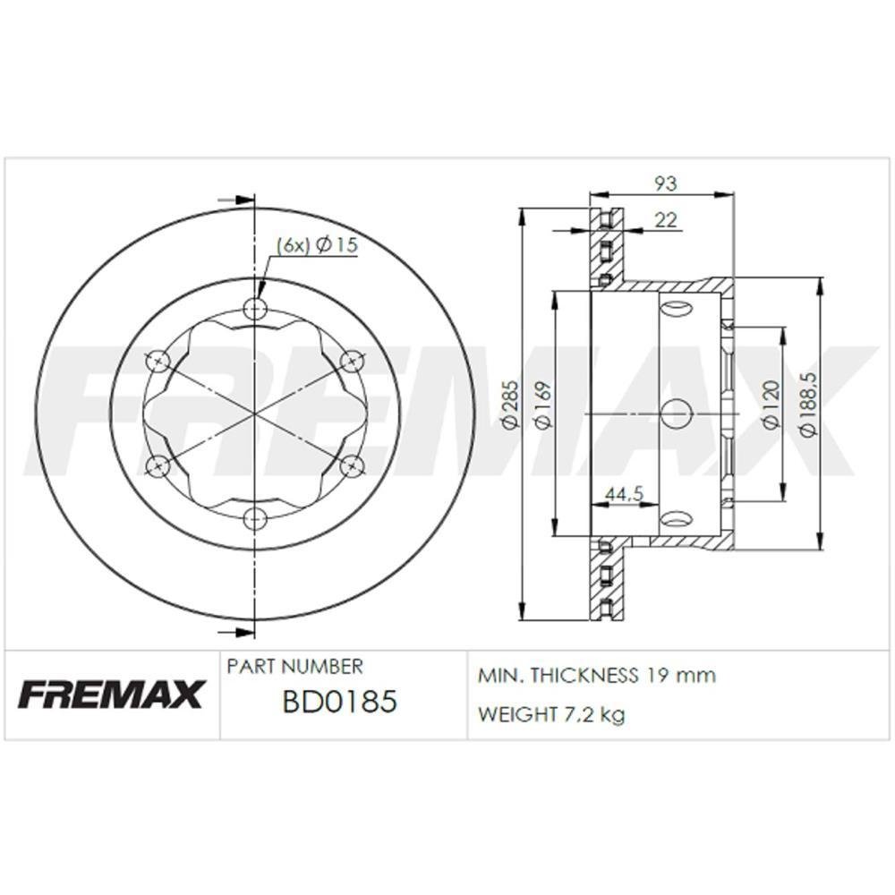 Disco De Freio Par Traseiro Sprinter 2006/ Fremax Bd0185