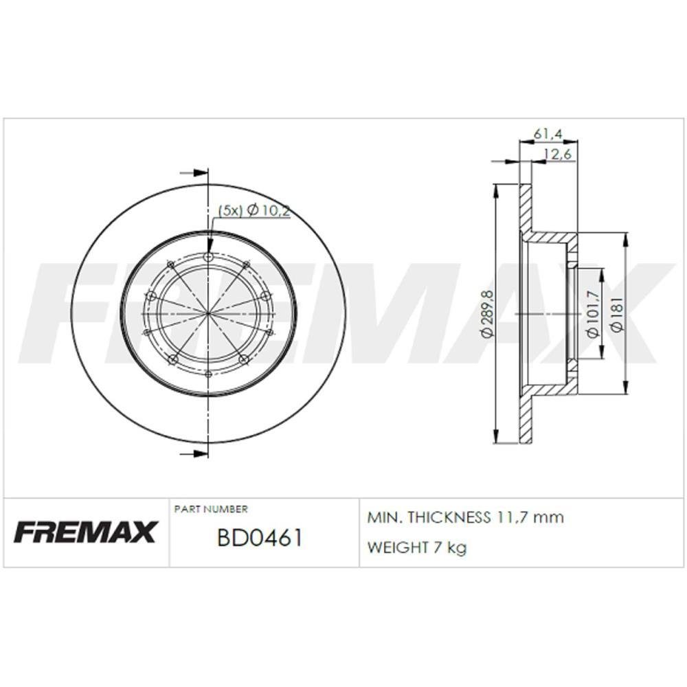 Disco De Freio Traseiro Defender 110 130 90 Discovery Range Rover Fremax Bd0461