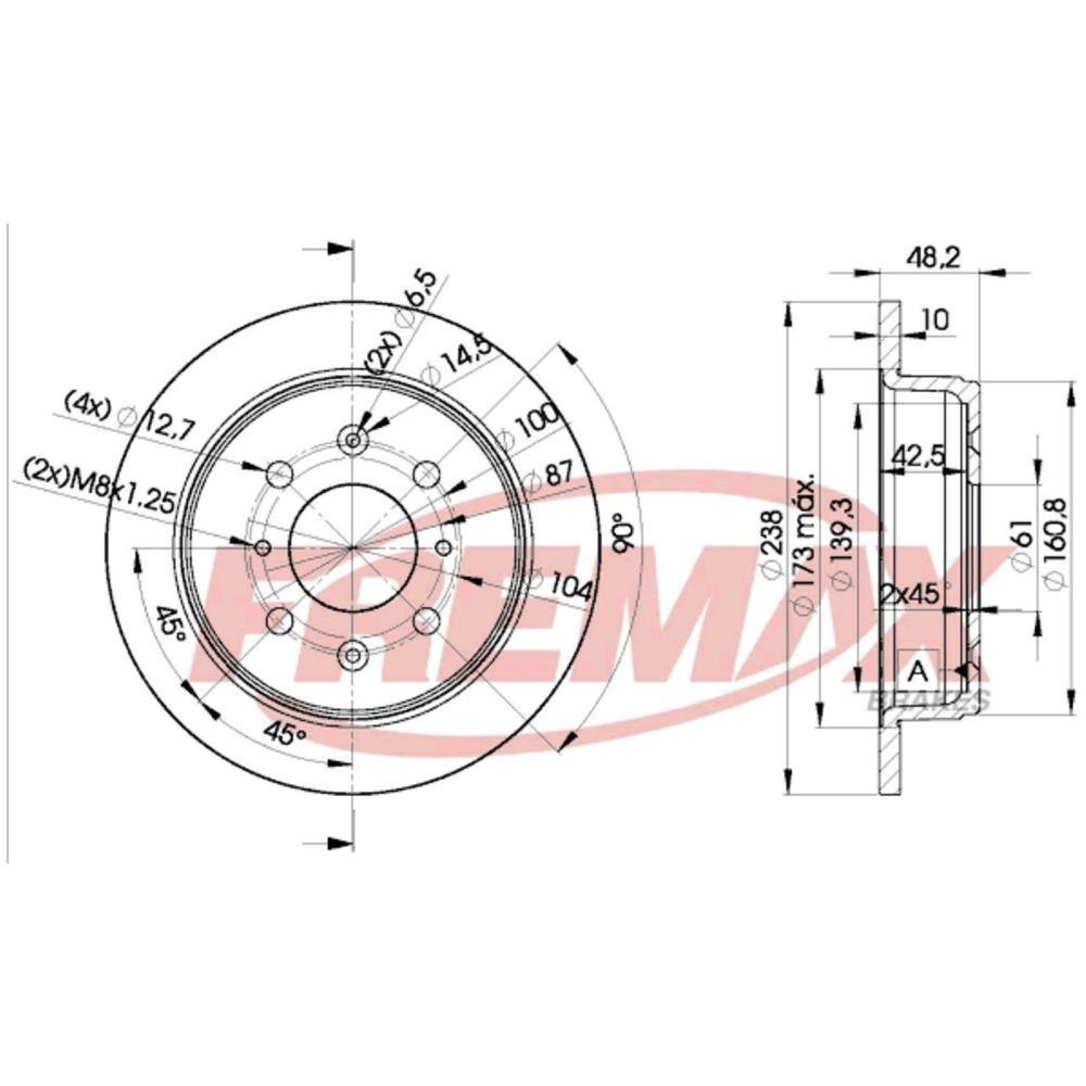 Disco De Freio Tras Accord Prelude Integra 1.8 89/ Fremax Bd0817