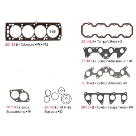 Jogo Juntas Do Cabecote Monza Kadett Ipanema 1.8 8V 1986 Ate 1997 Pathway 201020