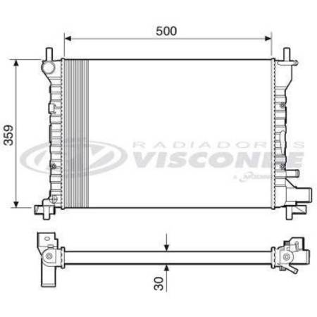 Radiador Fiesta Courier 1.4 Endura 1996/ Com Ou Sem Ar Visconde Rv2583