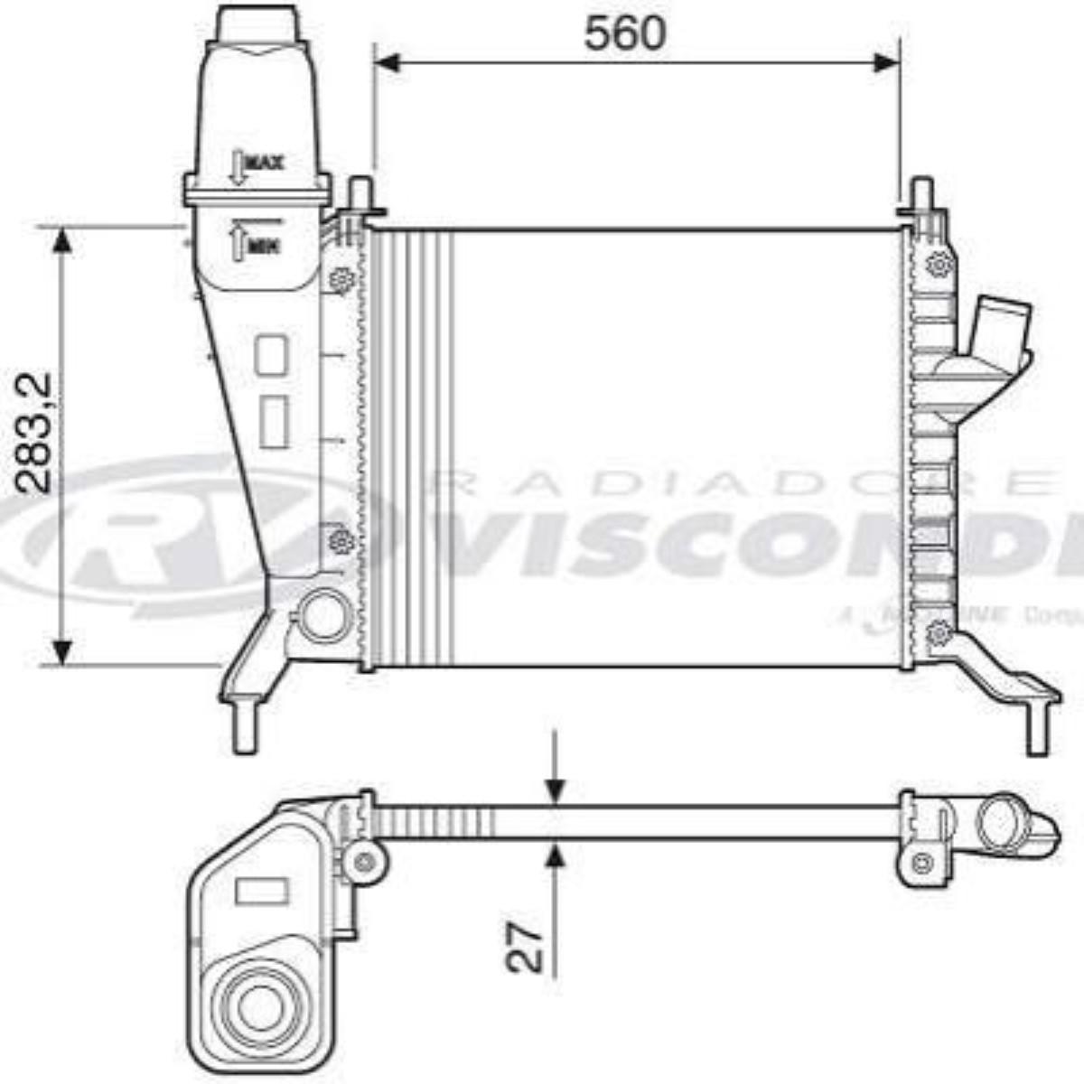 Radiador Celtra 1.0 1.4 2000/ Com Ar Visconde Rv2580