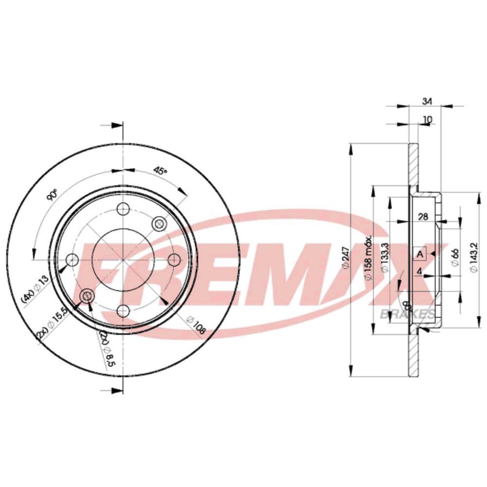 Disco De Freio Diant Peugeot 306 206 205 106 Fremax Bd4689