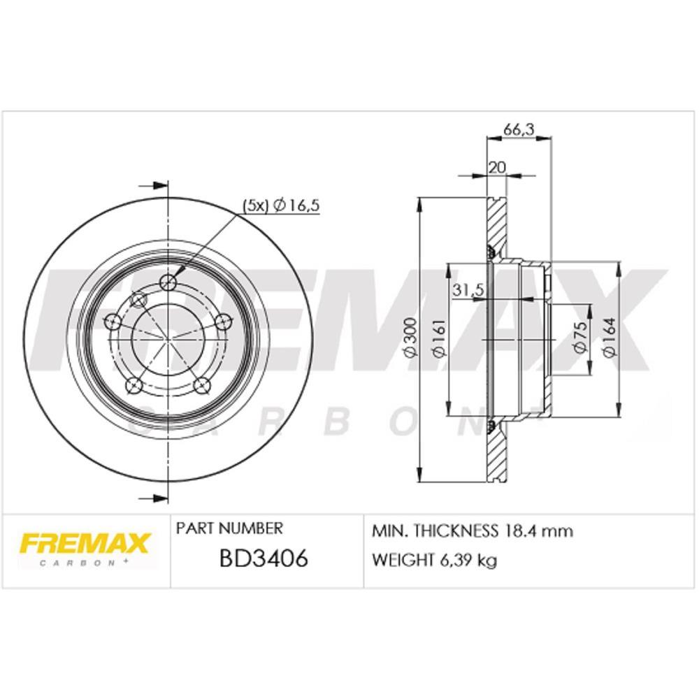 Disco Freio Traseiro Bmw 118L 120 130 316 318 320 325 Fremax Bd3406