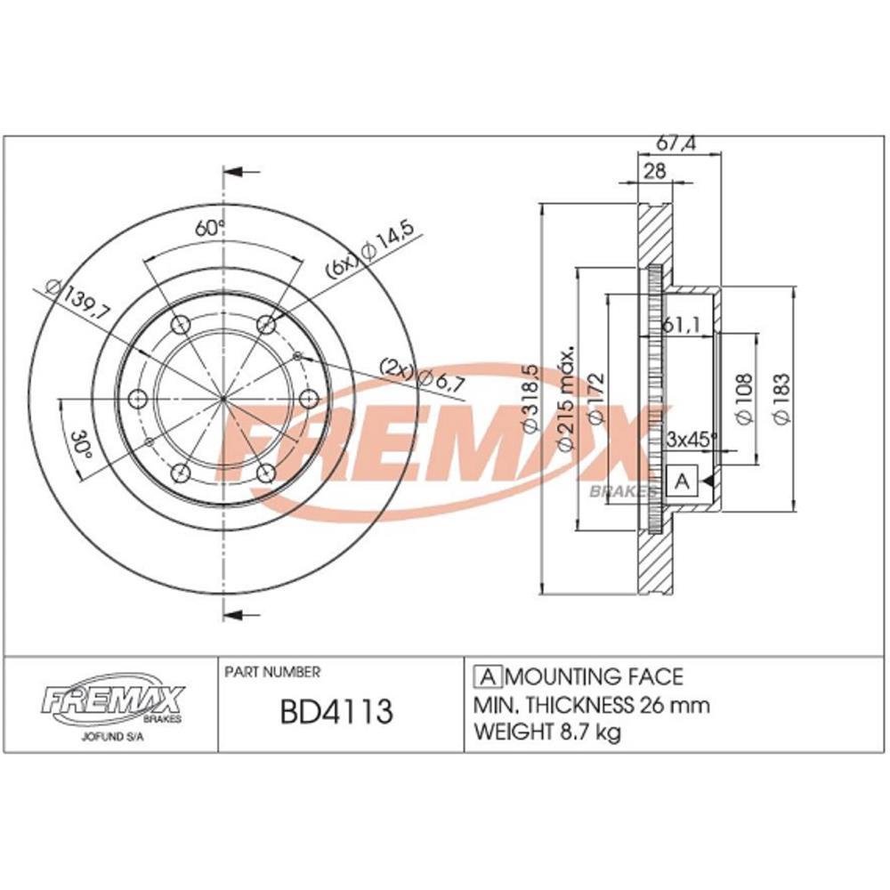 Disco De Freio Dianteiro Hilux 2005/ Aro16 Fremax Bd4113 Par