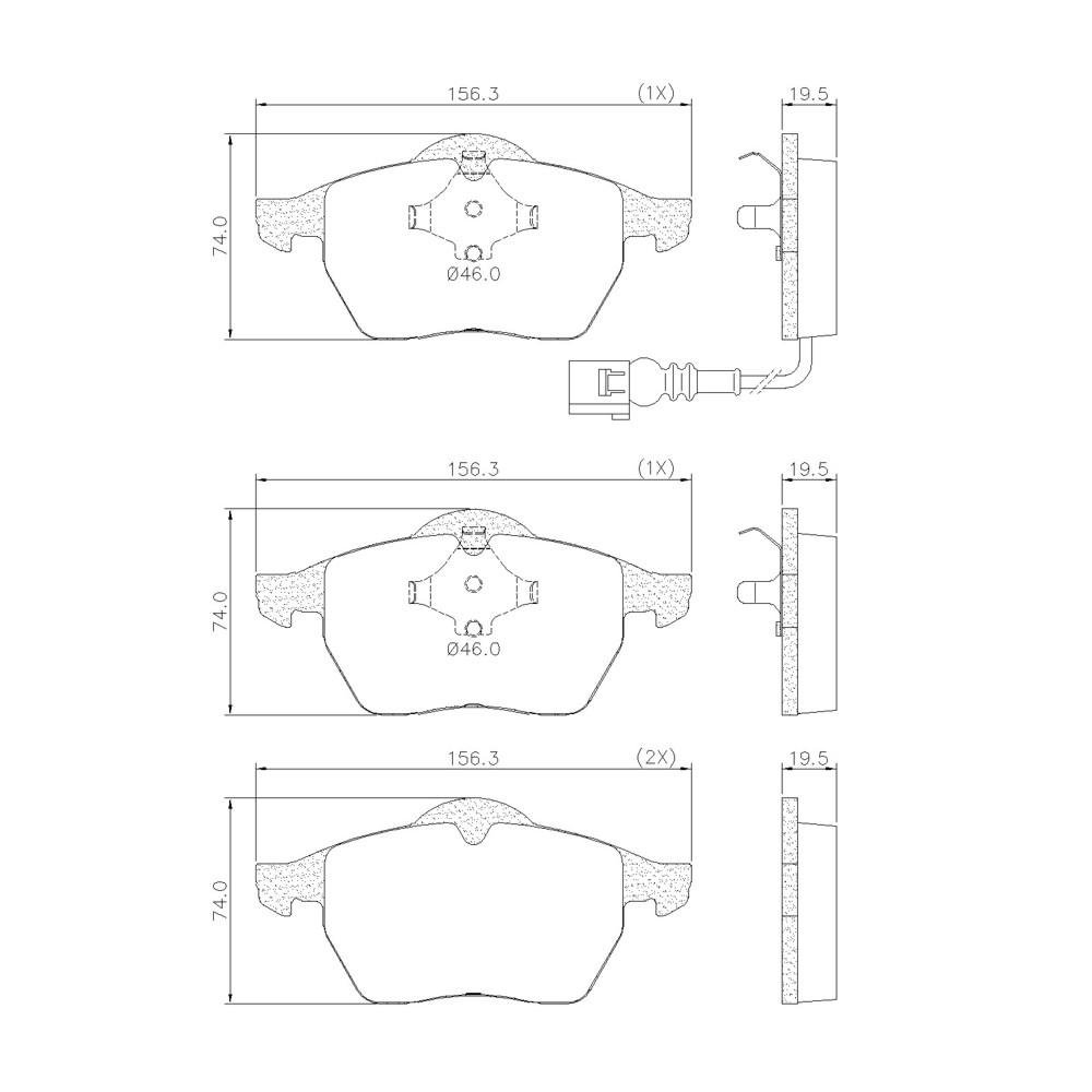 Pastilha De Freio Dianteira Audi A3 1996/ Bora Beetle 1999/ Frasle Pd340B<Br>