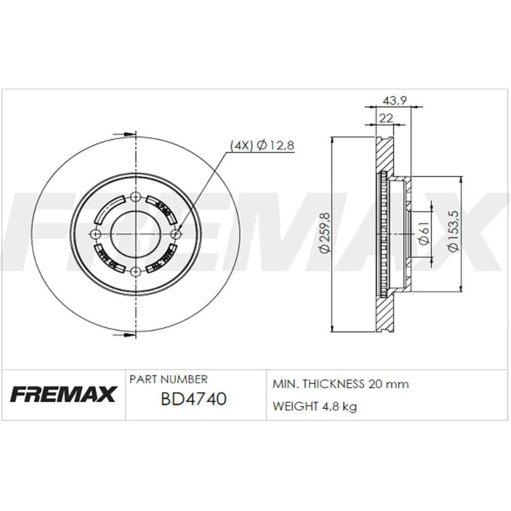 Disco De Freio Diant Nissan March Versa 2012/ Fremax Bd4740