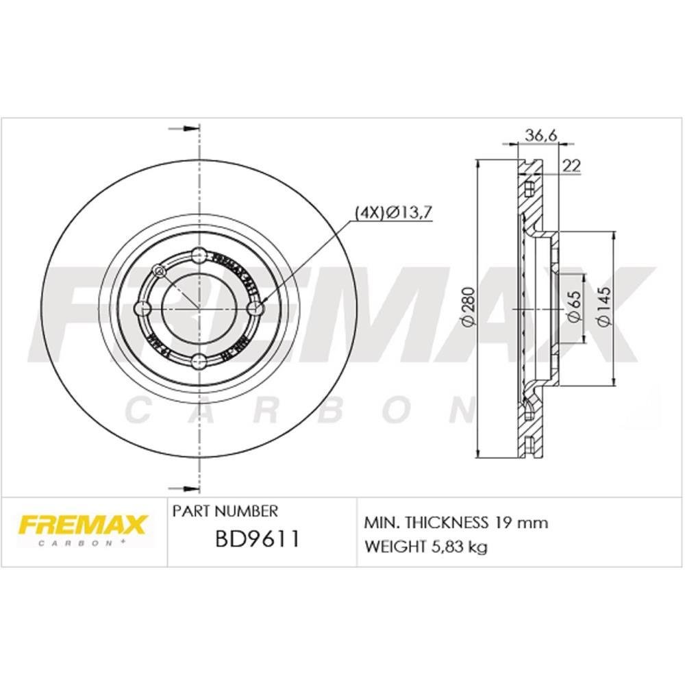 Disco De Freio Diant Vw Gol Saveiro Voyage Fremax Bd9611