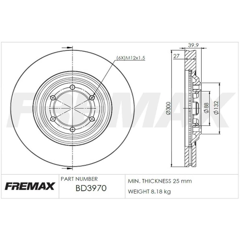 Disco De Freio Dianteiro Chevrolet S10 2012/ Fremax Bd3970