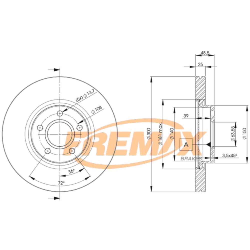 Disco De Freio Par Diant Volvo C30 C70 V50 S40 Fremax Bd3937