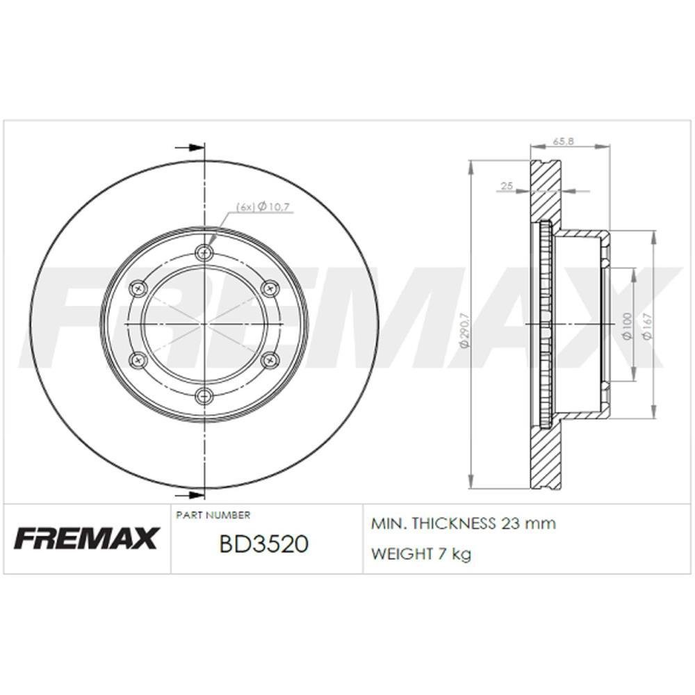 Disco De Freio Diant Toyota Hilux Sw 4 Runner Fremax Bd3520