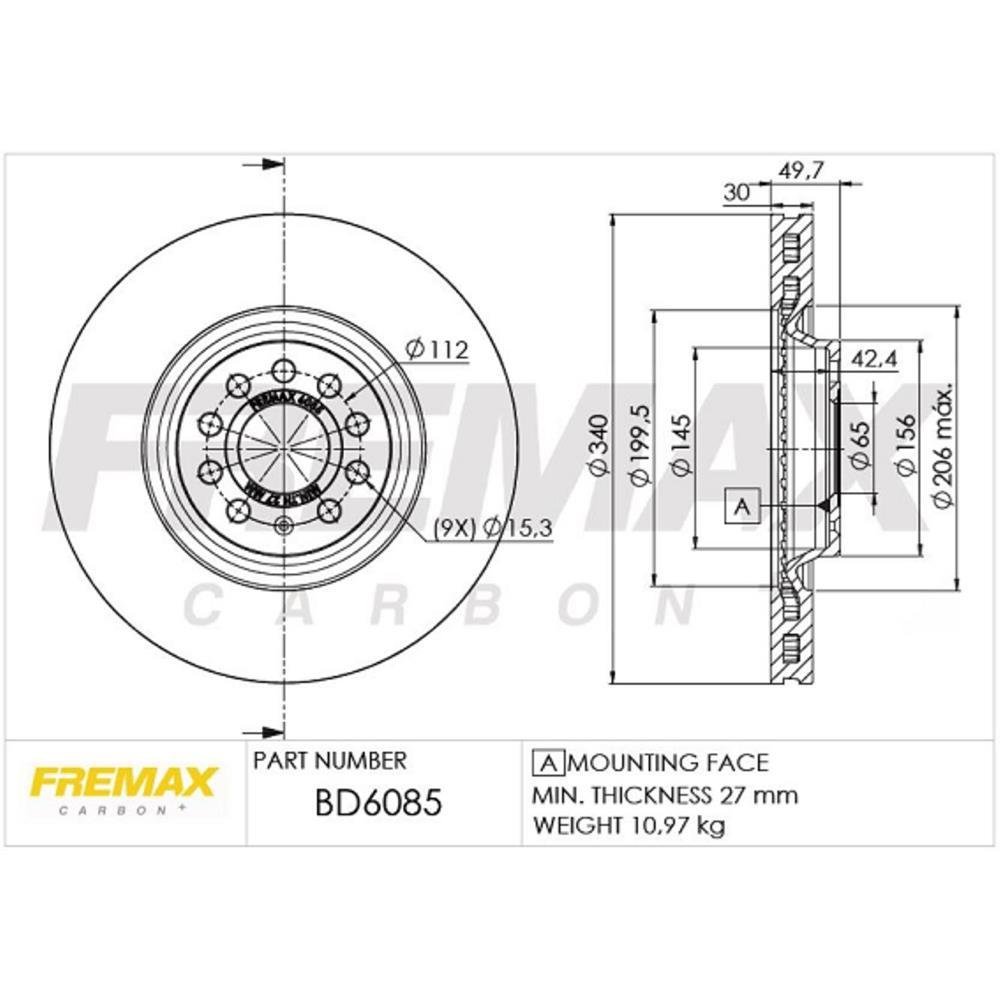 Disco Freio Dianteiro Audi A3 Tt Gm Golf Passat Tiguan Fremax Bd6085