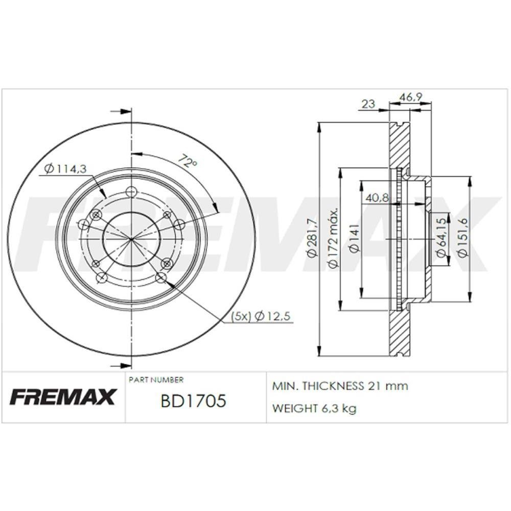 Disco De Freio Dianteiro Honda Civic Fremax Bd1705