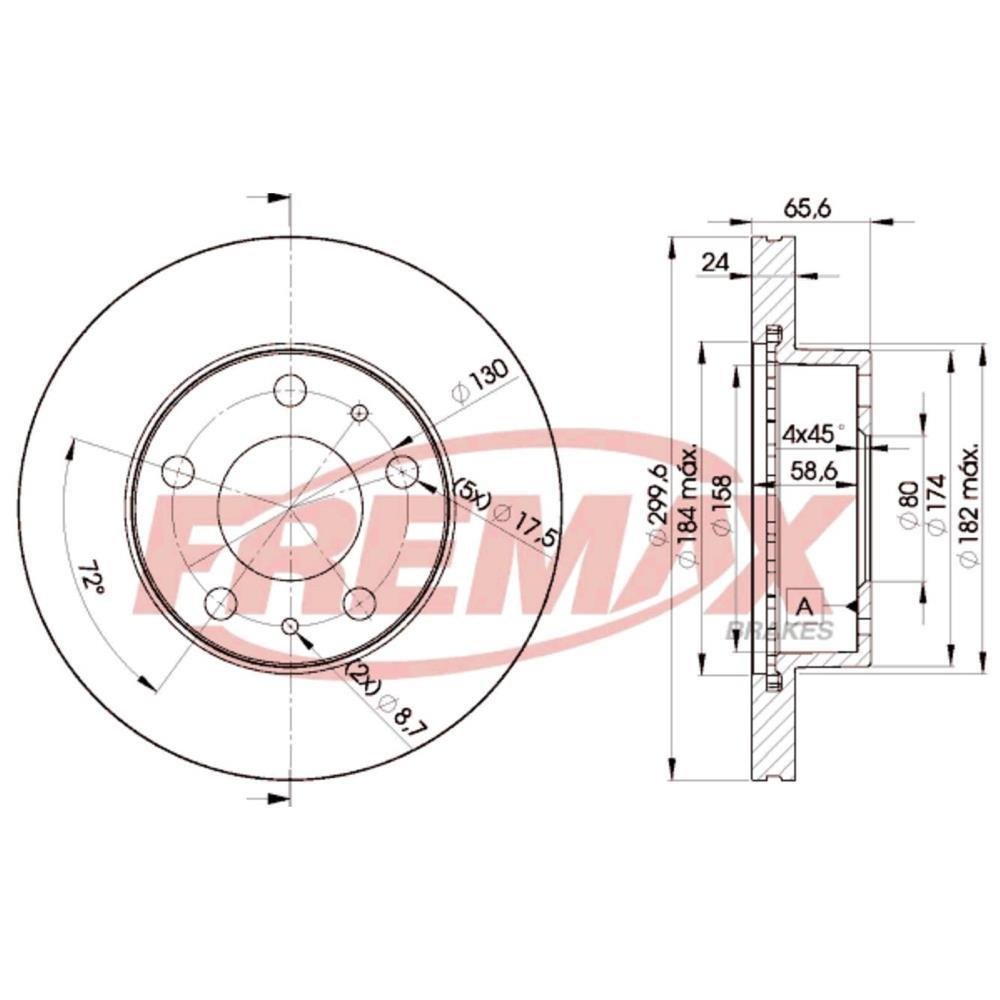 Disco De Freio Traseiro Jumper Ducato Boxer Fremax Bd4682