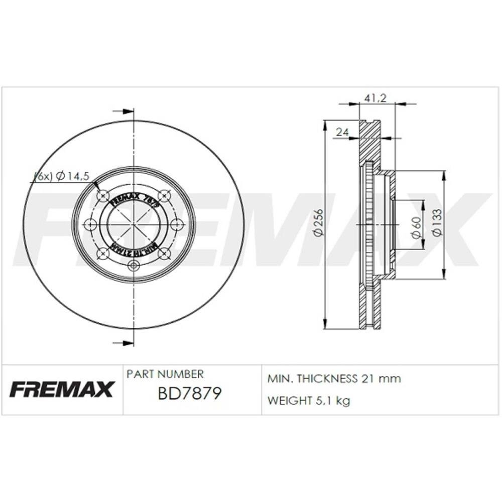 Disco De Freio Par Diant Astra Vectra Fremax Bd7879