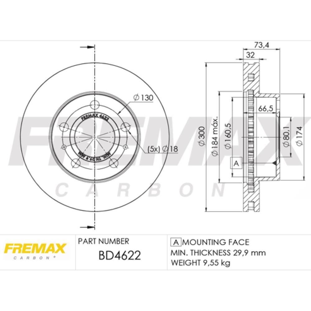 Disco Freio Dianteiro Citroen Jumper Fiat Ducato Peugeot Boxer Fremax Bd4622