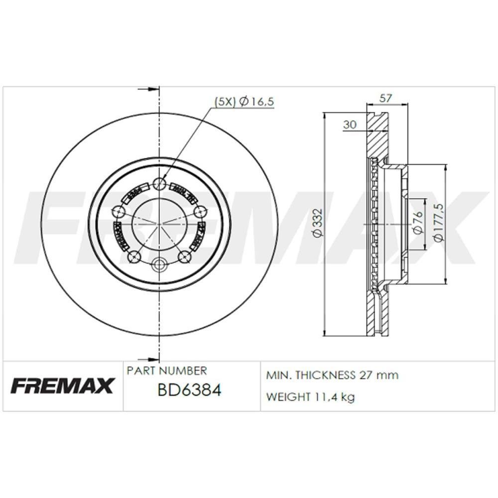 Disco Freio Dianteiro Gm Amorok 2018 Fremax Bd6384