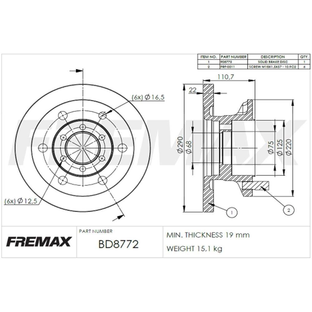 Disco De Freio Dianteiro Daily 1996/ Fremax Bd8772