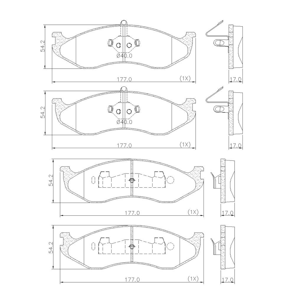 Pastilha De Freio Dianteira Cherokee 90/ Gran Cherokee 92/ Wrangler 90/ Fras-Le