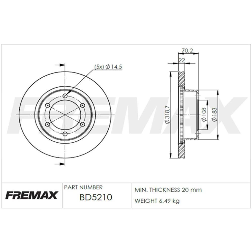 Disco De Freio Diant Toyota 4 Runner Hilux Sw Fremax Bd5210