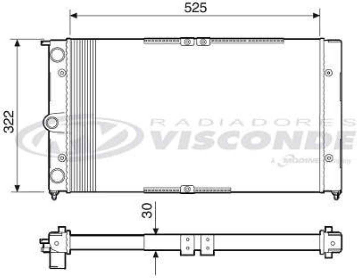 Radiador Corcel Del Rey Pampa 1.8 Com Ou Sem Ar Visconde Rv2285