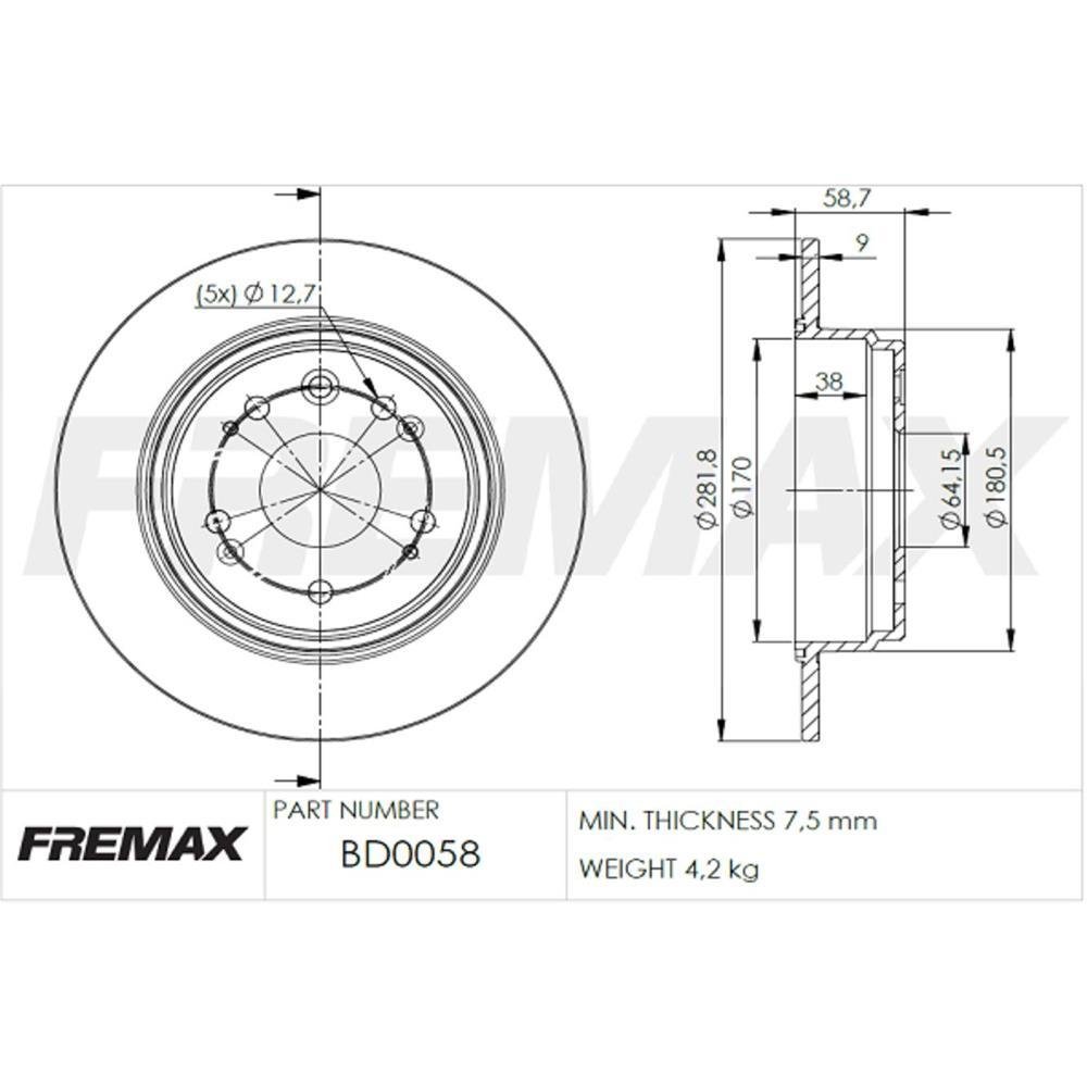 Disco De Freio Traseiro Honda Crv 2.0 2.4 2002/2004 Fremax Bd0058