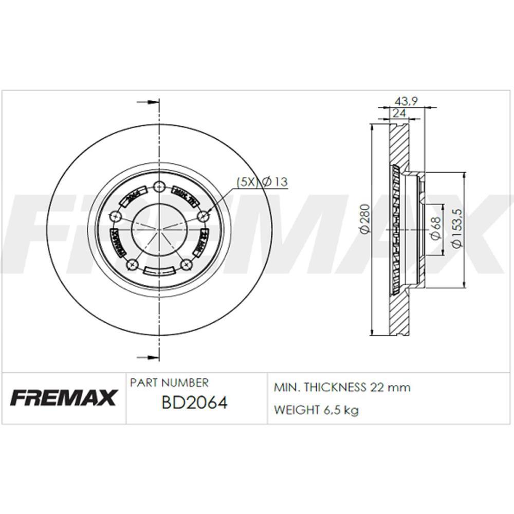 Disco Freio Dianteiro Nissan Sentra 2014 Fremax Bd2064