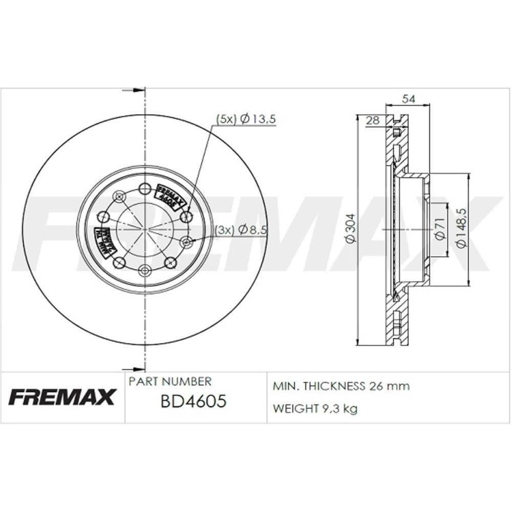 Disco Freio Dianteiro Jumpy Expert 2017/2022 Fremax Bd4605