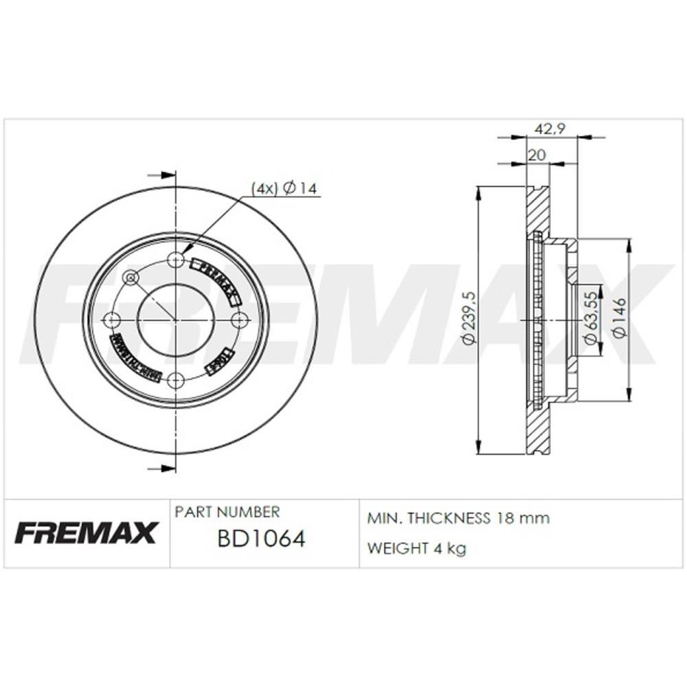 Disco De Freio Dianteiro Par Escort Fiesta 93/ Fremax Bd1064