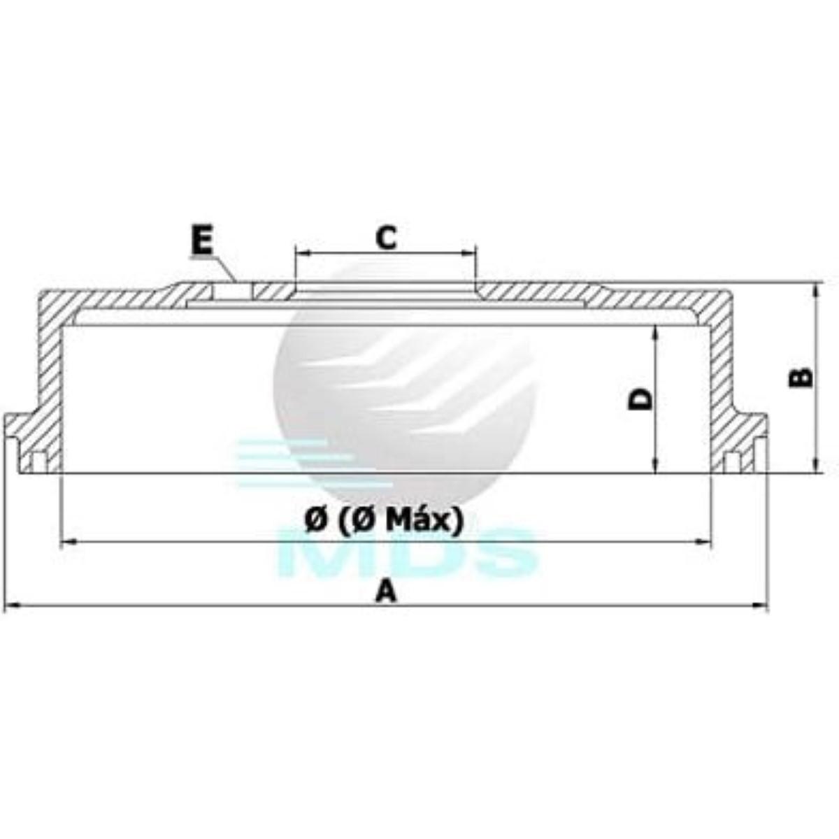 Tambor De Freio Hilux 2005 Mds T343