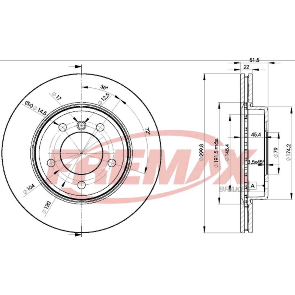 Disco Freio Dianteiro Bmw 323 325 328 Z3 Z4 Fremax Bd4539